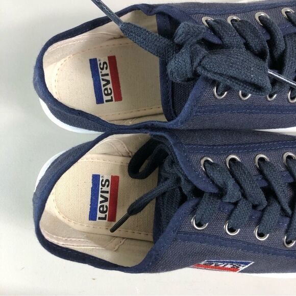 Levi’s Navy Blue Canvas Lace Up Sneakers Shoes 5 - Picture 5 of 7